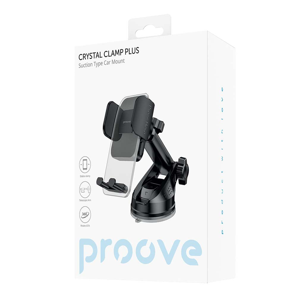 Suport Auto Proove Crystal Clamp Plus Dash, 4.7inch - 6.9inch, Negru CHCSP0000001