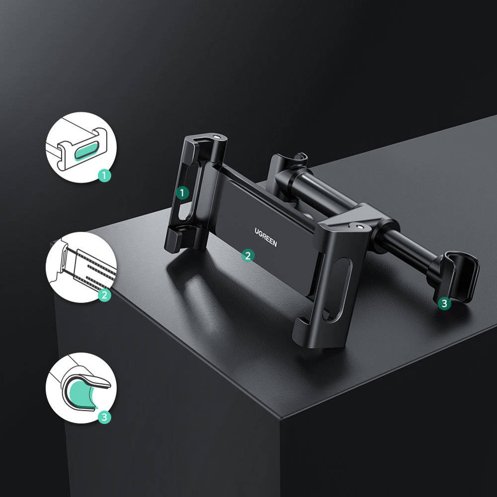 Suport Auto Tetiera UGREEN LP160 (60108) pentru Telefon / Tableta, 4.7inch - 12.9inch, Negru