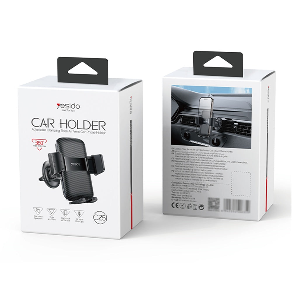 Suport Auto Yesido C251, 4.8inch - 7.2inch, Negru