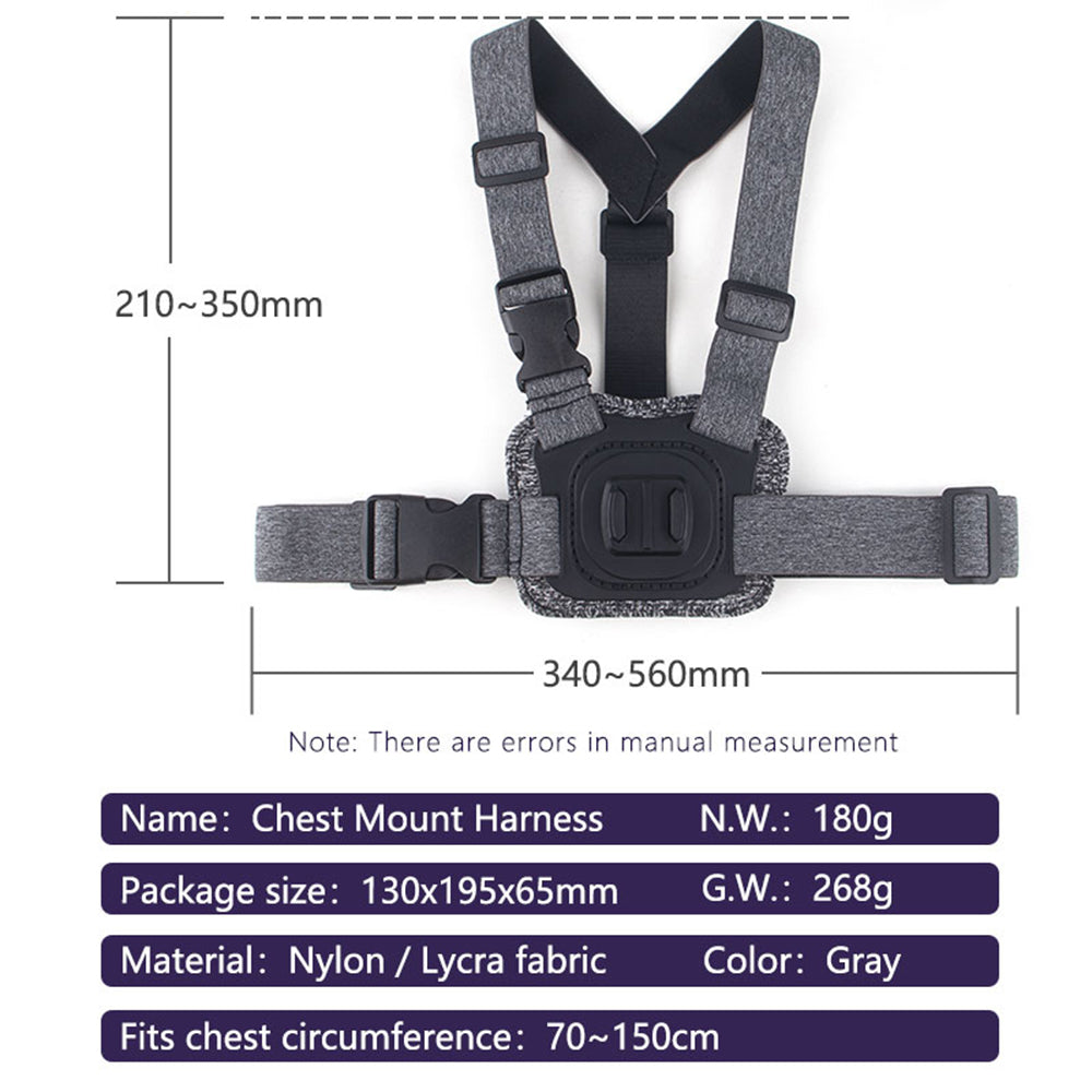 Suport Piept Camera Sport Techsuit JX-002 pentru GoPro Series, Gri