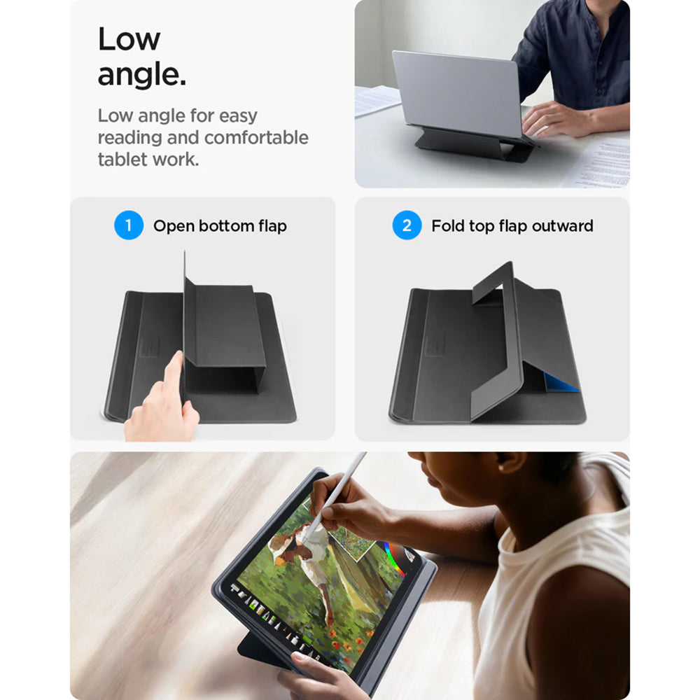 Suport Spigen Slim Fold LD201-S7 pentru Laptop max. 14inch, Negru AMP11116