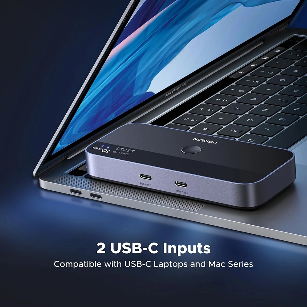 Switch USB UGREEN CM691 (45784), 3 x USB-A 3.2 - 1 x USB-C - 1 x miniUSB, Negru