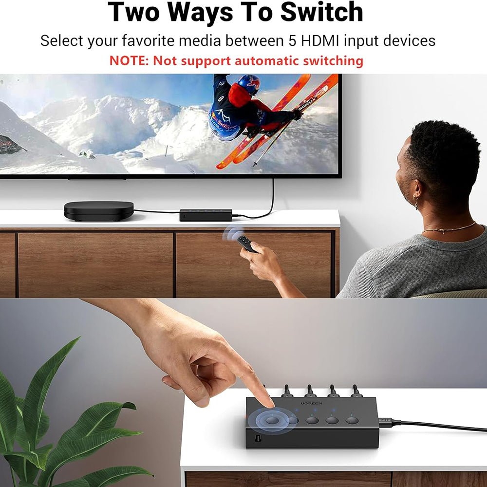 Switch Video HDMI UGREEN CM568 (90512), Negru