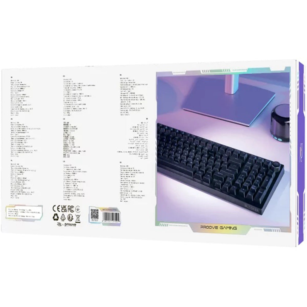 Tastatura Gaming Wireless Proove Slicker, RGB, BT / Wi-Fi / Wired, 1.8m, Neagra WKSLEN00022401