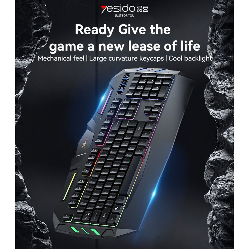 Tastatura Gaming Wired USB Yesido KB21, RGB, 1.5m, Neagra
