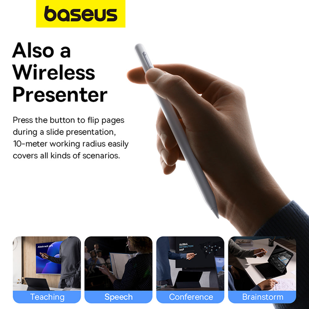 Touch Pen Baseus Smooth Writing 2 Series pentru Apple iPad, Versiune Activ, Alb P80015805211-00
