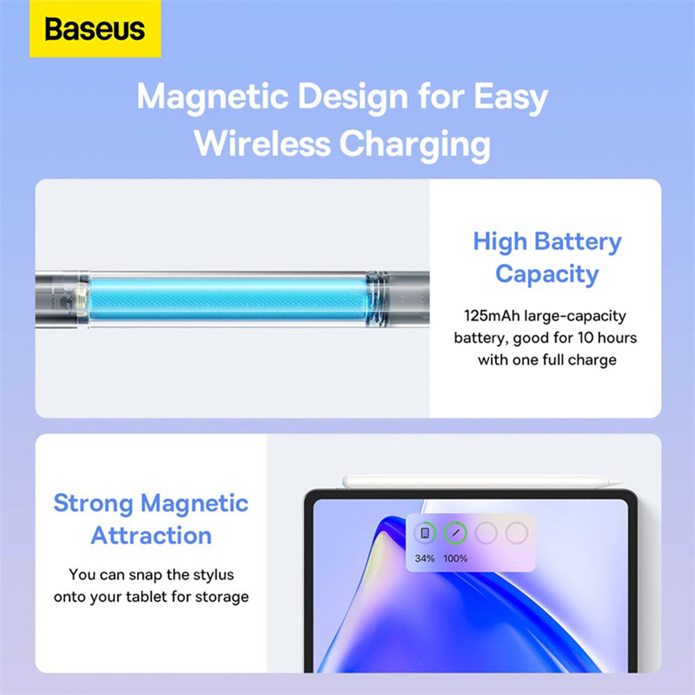 Touch Pen Baseus Smooth Writing 2 Series pentru Apple iPad, Versiune Wireless Activ, Roz SXBC080004