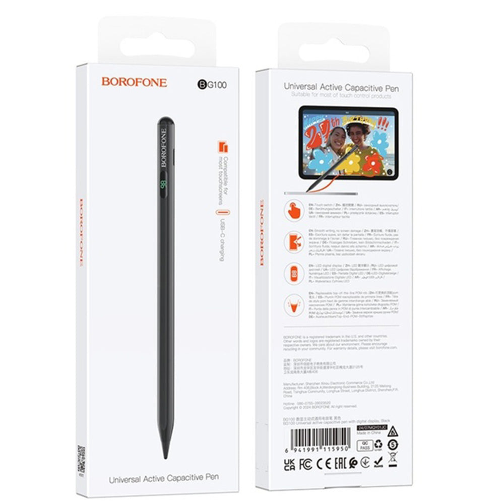 Touch Pen Borofone BG100, Versiune Activ, Negru
