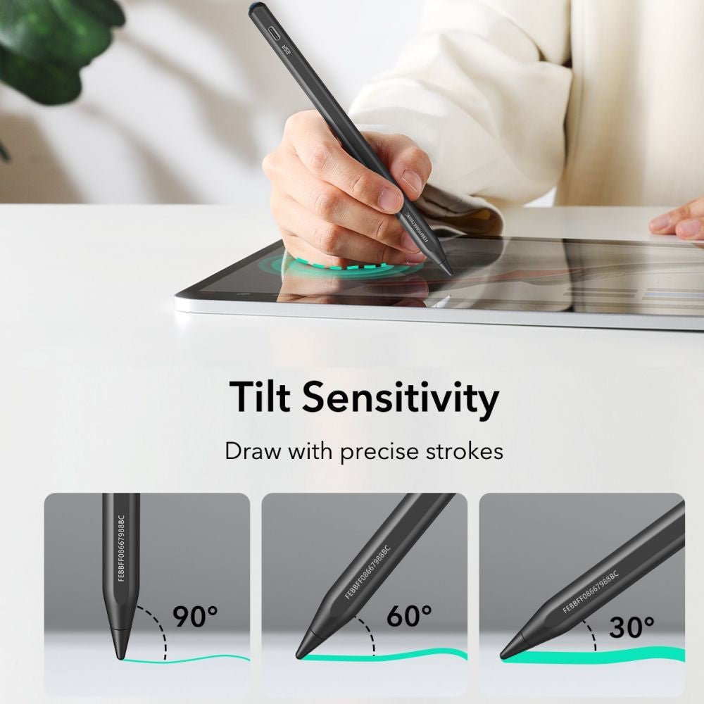 Touch Pen ESR Geo pentru Apple iPad, Versiune Activ, Negru