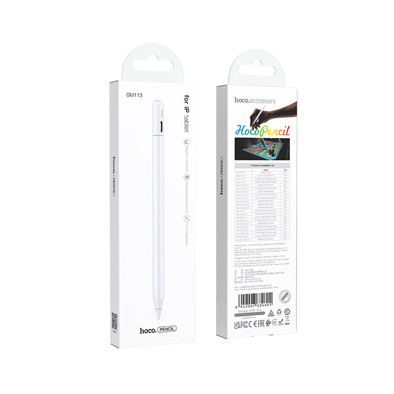 Touch Pen HOCO GM113 pentru Apple iPad, Versiune Activ, Alb