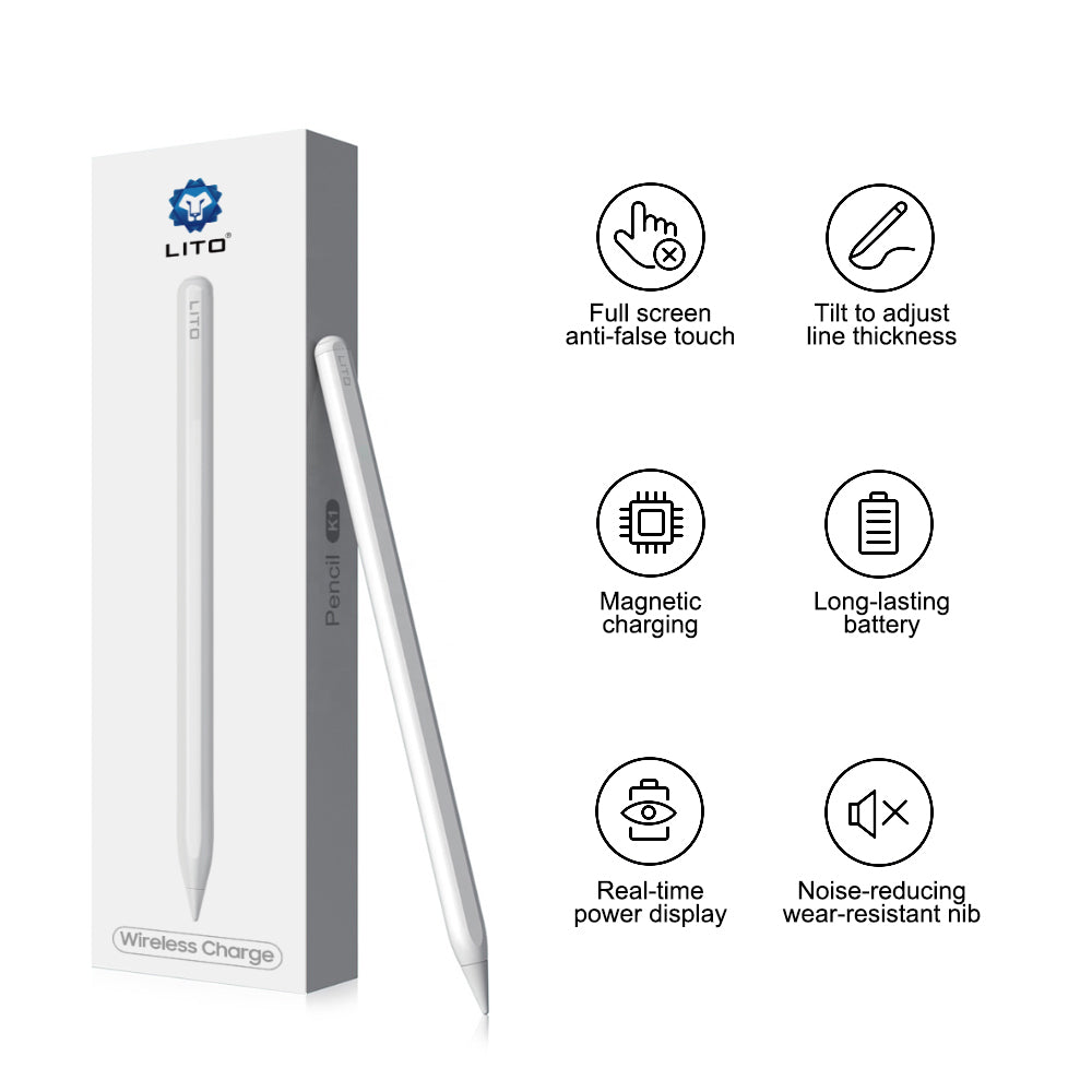 Touch Pen Lito K1 pentru Apple iPad, Versiune Activ, Alb