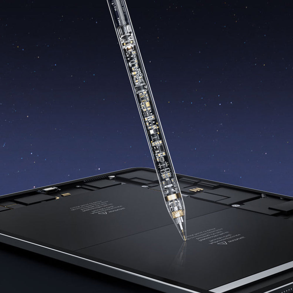 Touch Pen Techsuit C10 Pro pentru Apple iPad, Versiune Activ, Transparent Negru