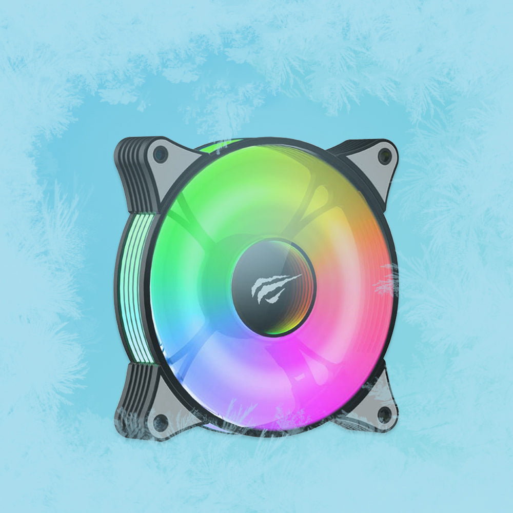 Ventilator HAVIT F2095, RGB, 600RPM - 1800RPM, 38dB, 1.44W, Negru