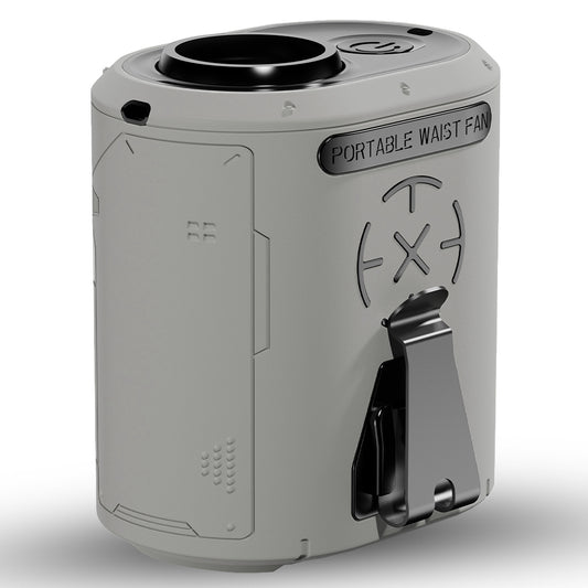 Ventilator Portabil Techsuit Z14 cu baterie externa 5000mAh, Gri