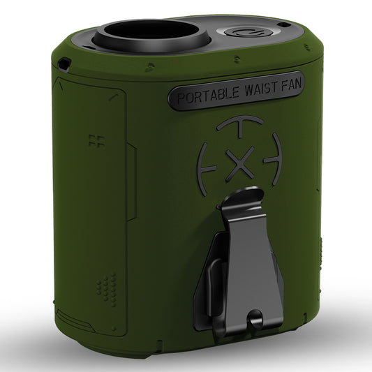 Ventilator Portabil Techsuit Z14 cu baterie externa 5000mAh, Verde