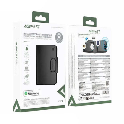 Acefast SmartTag Passport S6 pentru iOS Series, Negru
