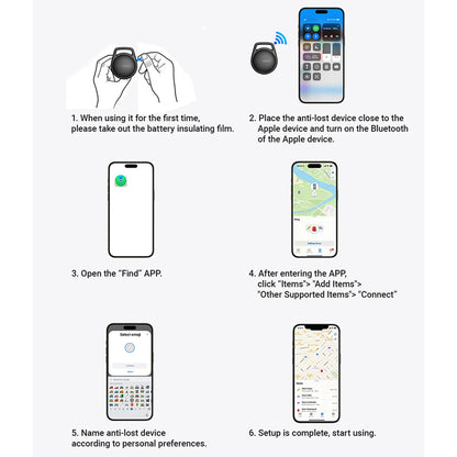 Acefast SmartTag S2 pentru iOS Series, Set 4 bucati, Negru