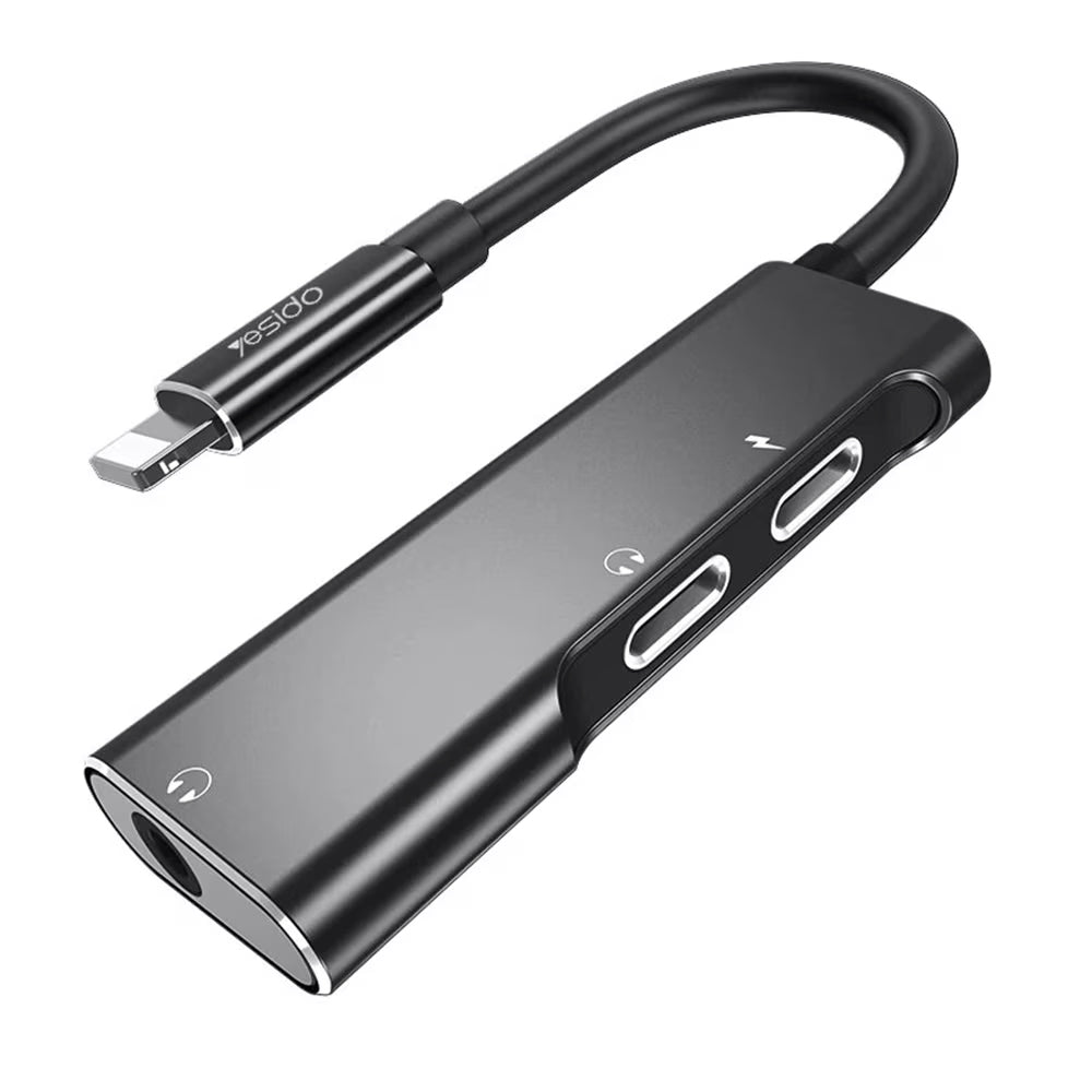 Adaptor Audio Lightning - Lightning / 3.5mm Yesido YAU-13, Negru