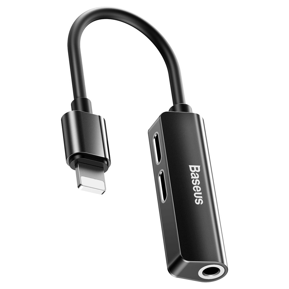 Adaptor Audio Lightning - Lightning / 3.5mm Baseus L52, Negru, Resigilat CALL52-01