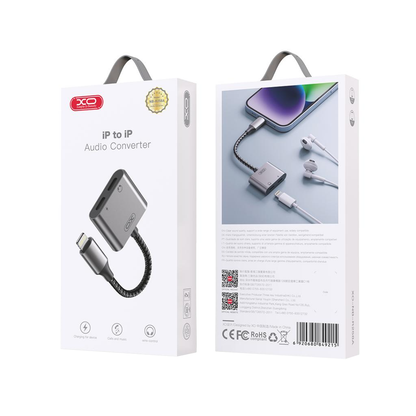 Adaptor Audio Lightning - 2 x Lightning XO Design NB-R258A, Gri