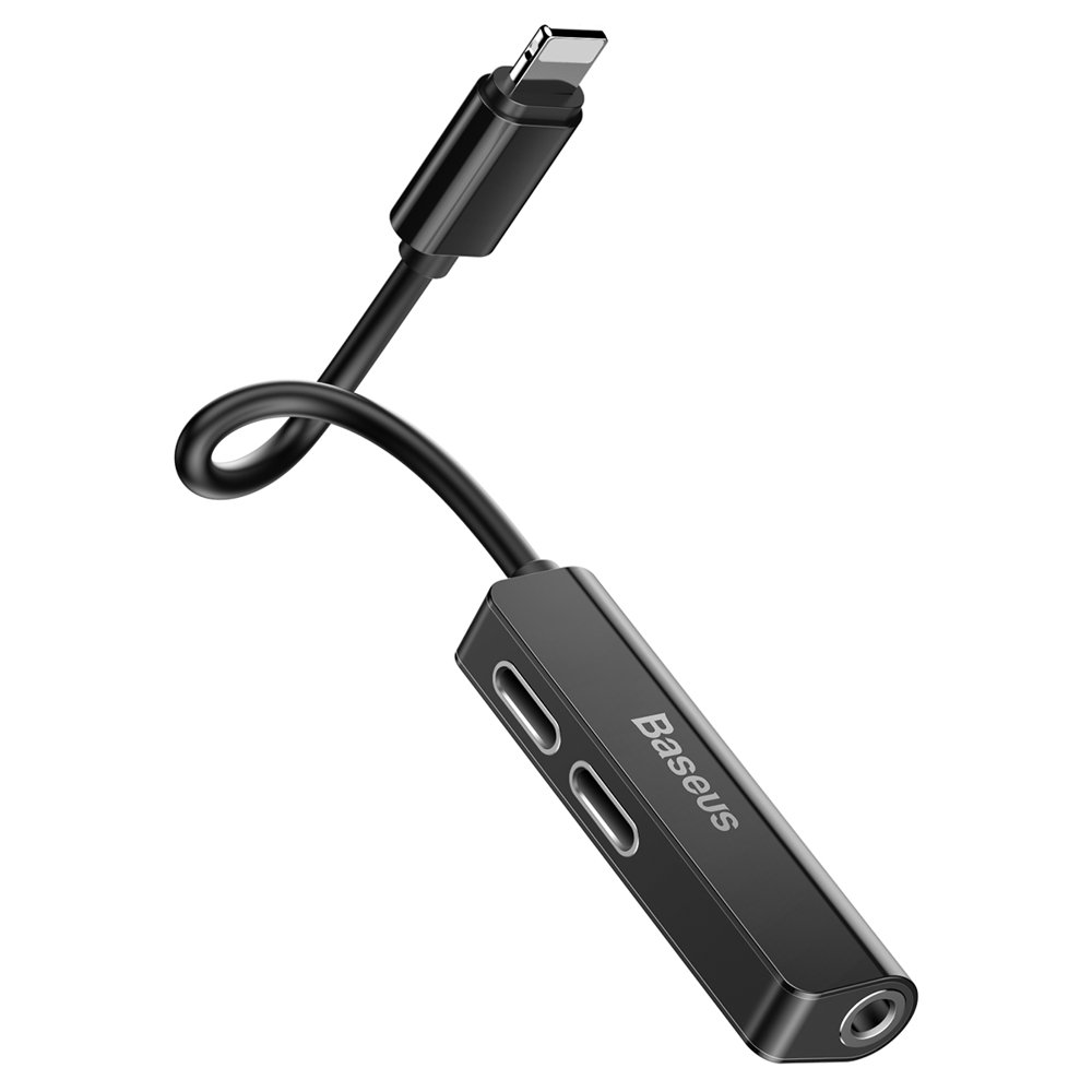 Adaptor Audio Lightning - Lightning / 3.5mm Baseus L52, Negru, Resigilat CALL52-01