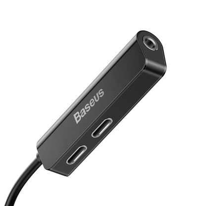 Adaptor Audio Lightning - Lightning / 3.5mm Baseus L52, Negru, Resigilat CALL52-01