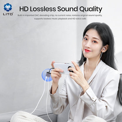 Adaptor Audio Lightning - Lightning / 3.5mm Lito LA04L, Negru