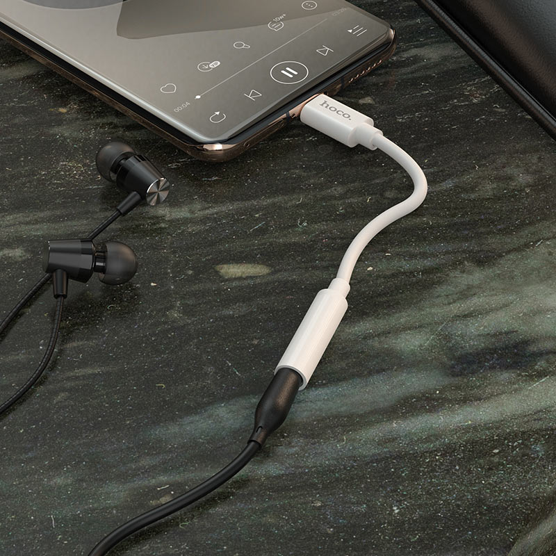 Adaptor Audio USB-C - 3.5mm HOCO LS30, Alb