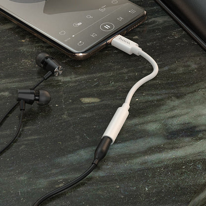 Adaptor Audio USB-C - 3.5mm HOCO LS30, Alb