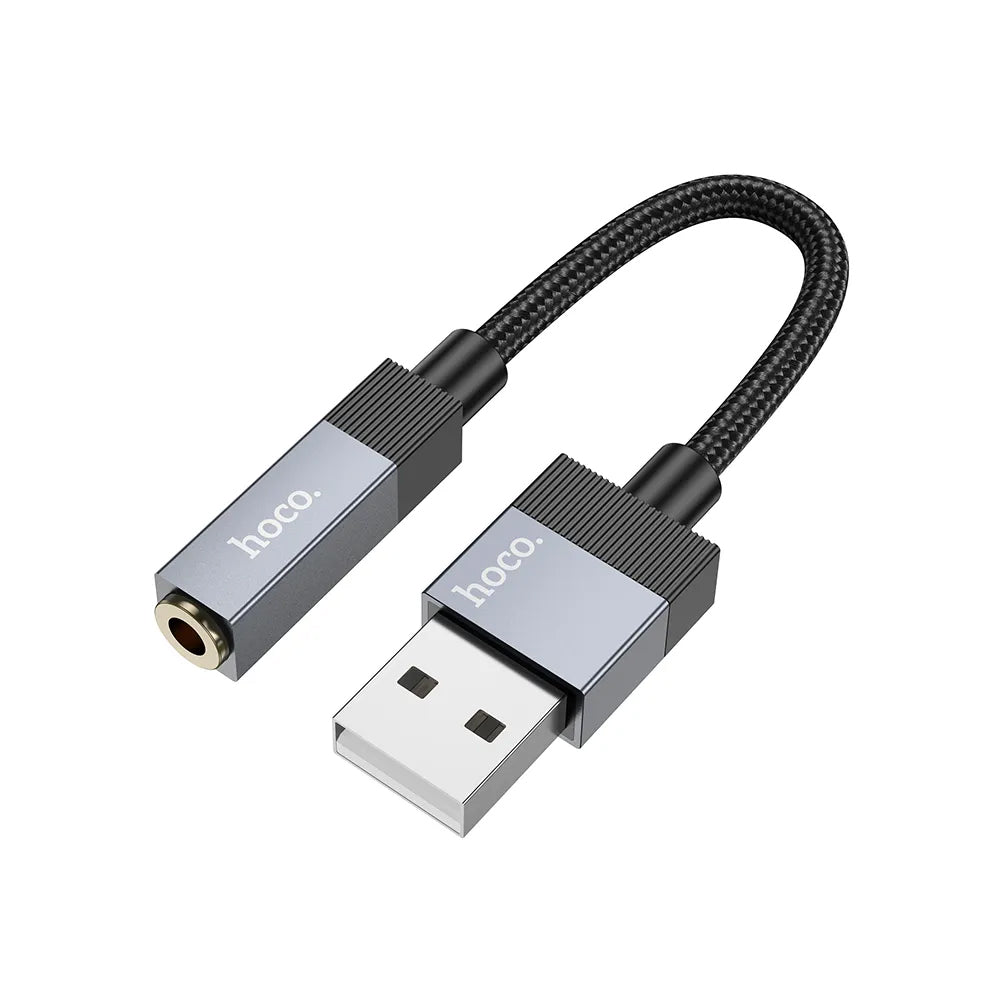 Adaptor Audio HOCO UPA32D, USB-A - 3.5mm, Negru