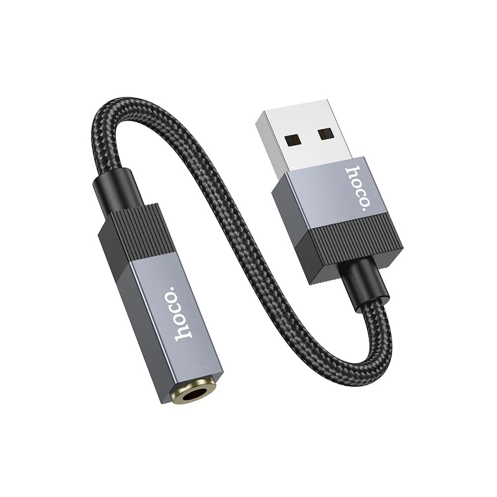 Adaptor Audio HOCO UPA32D, USB-A - 3.5mm, Negru