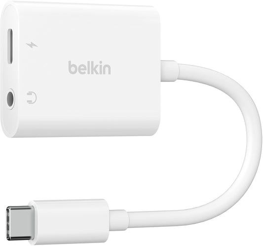 Adaptor Audio USB-C - 3.5mm / USB-C Belkin RockStar, Negru NPA004btBK