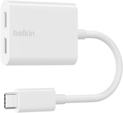 Adaptor Audio USB-C - USB-C / USB-C Belkin RockStar, Alb F7U081btWH