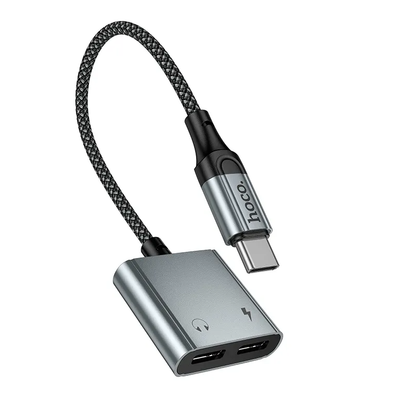 Adaptor Audio USB-C - USB-C / USB-C HOCO UPA34A, Gri