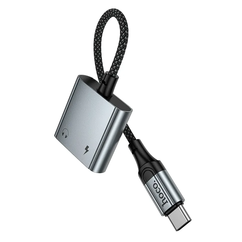 Adaptor Audio USB-C - USB-C / USB-C HOCO UPA34A, Gri
