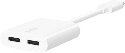 Adaptor Audio USB-C - USB-C / USB-C Belkin RockStar, Alb F7U081btWH