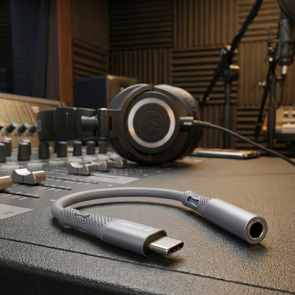 Adaptor Audio USB-C - 3.5mm Techsuit AC1 SoundFlex, Gri