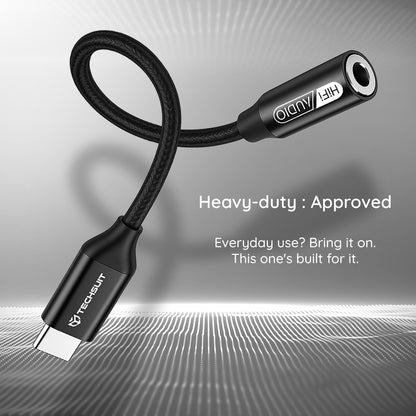 Adaptor Audio USB-C - 3.5mm Techsuit AC13 FuseXound, Negru