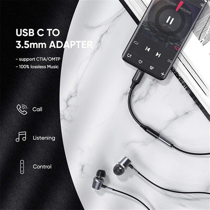 Adaptor Audio USB-C - 3.5mm UGREEN AV142, Negru