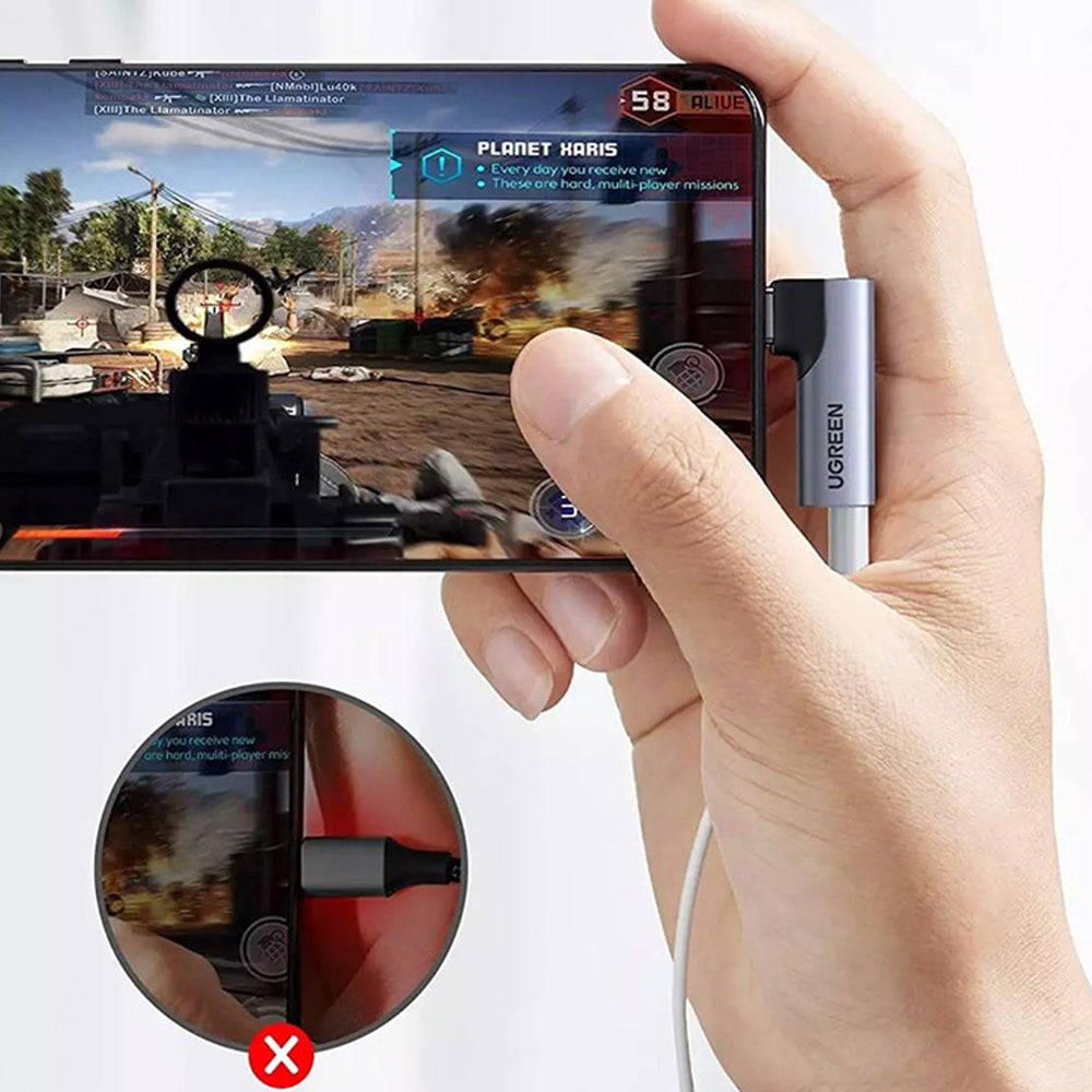 Adaptor Audio USB-C - 3.5mm UGREEN CM460 (20194) Angled, Gri