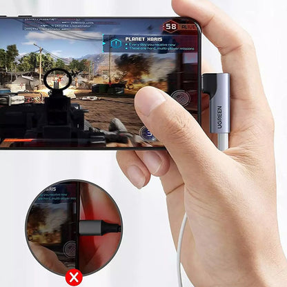 Adaptor Audio USB-C - 3.5mm UGREEN CM460 (20194) Angled, Gri