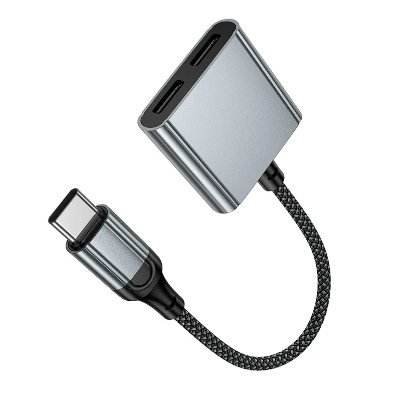 Adaptor Audio USB-C - USB-C / USB-C HOCO UPA34A, Gri
