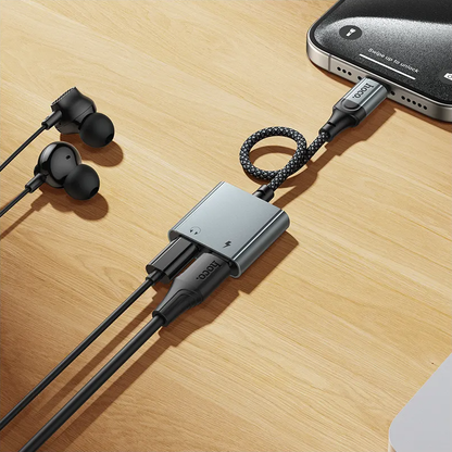 Adaptor Audio USB-C - USB-C / USB-C HOCO UPA34A, Gri