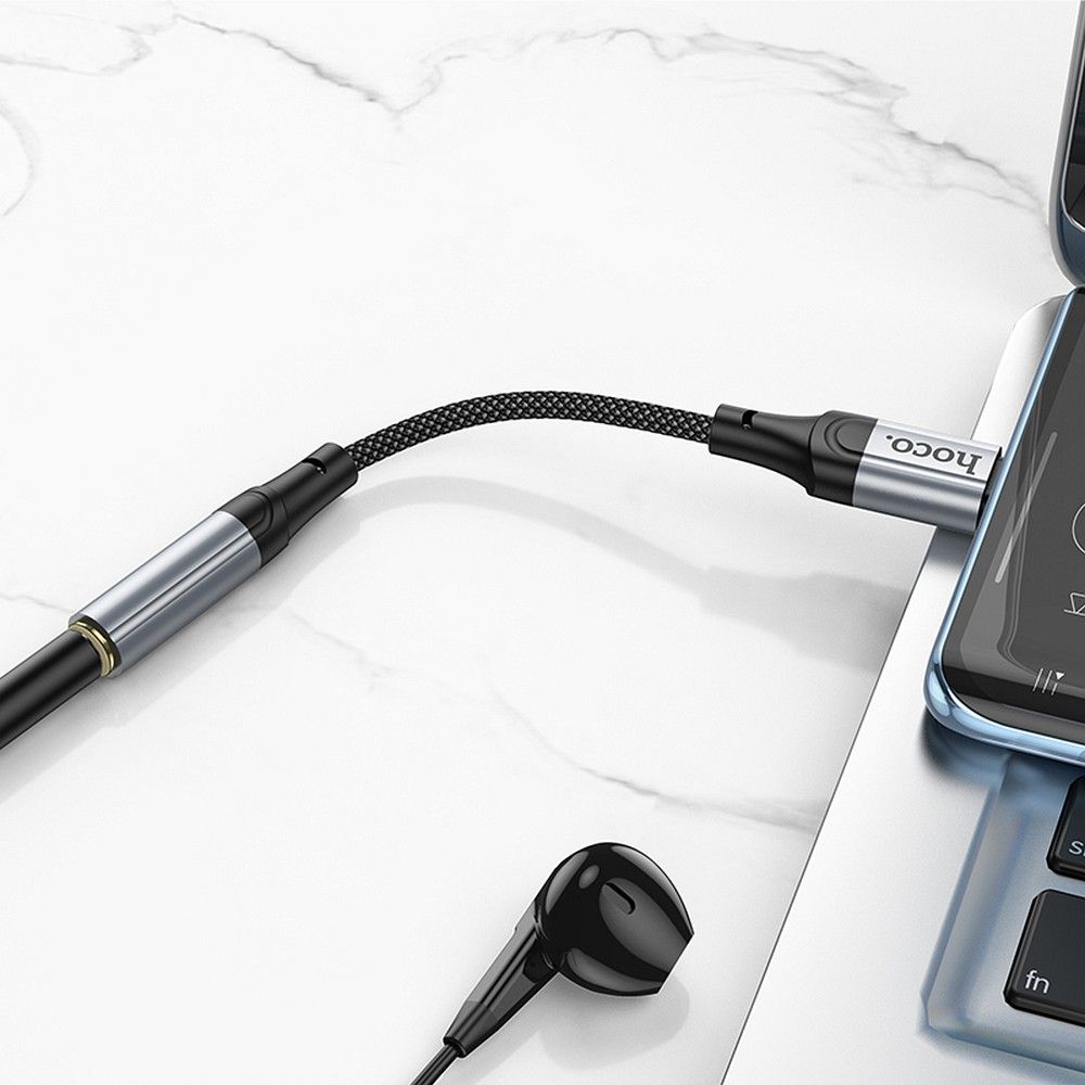 Adaptor Audio USB-C - 3.5mm HOCO LS36, Gri