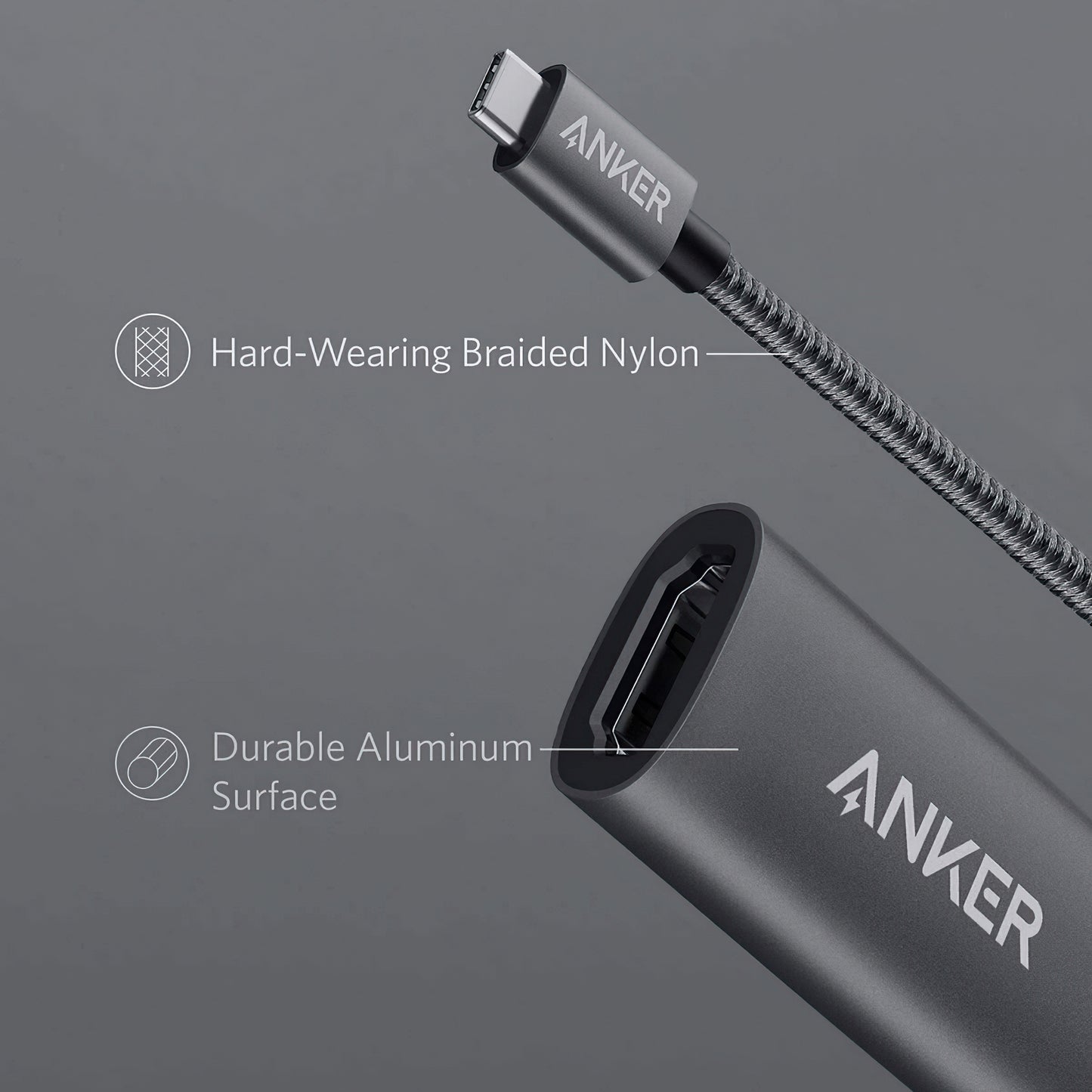 Adaptor Audio si Video USB-C - HDMI Anker PowerExpand+, Gri A83120A1