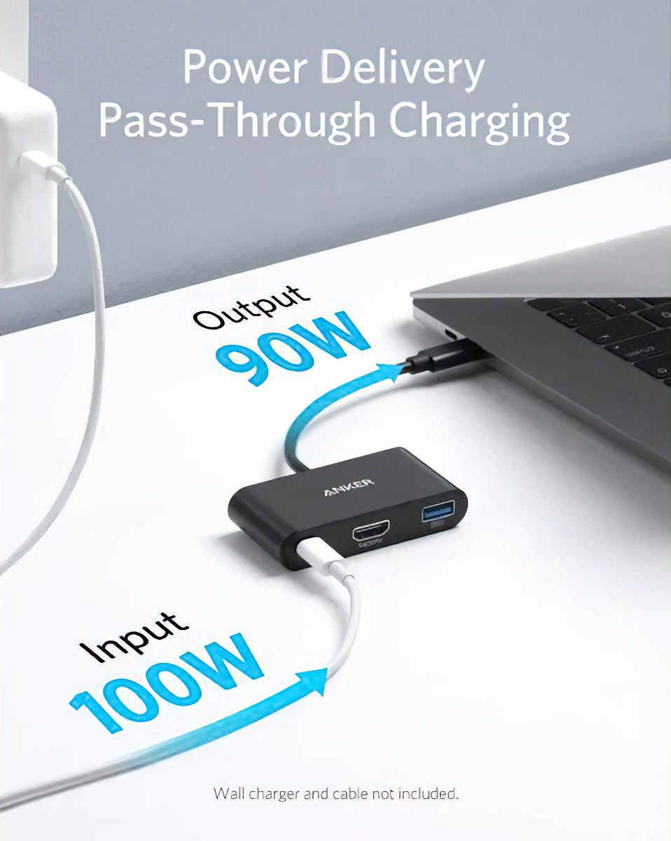 Adaptor Audio si Video USB-C - USB-C / HDMI / USB-A Anker PowerExpand, Negru A8339HA1