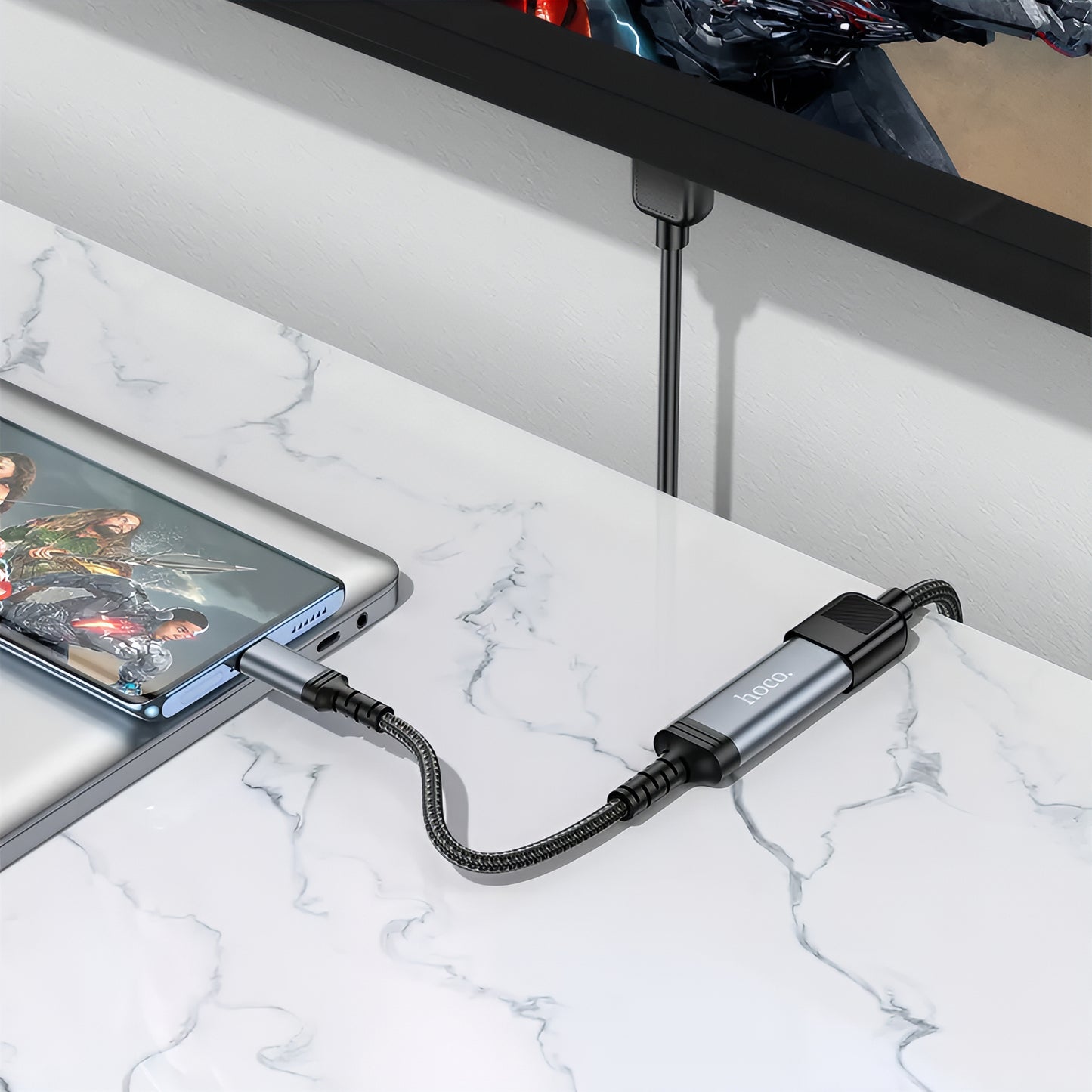 Adaptor Audio si Video USB-C - HDMI HOCO UA43A, Gri