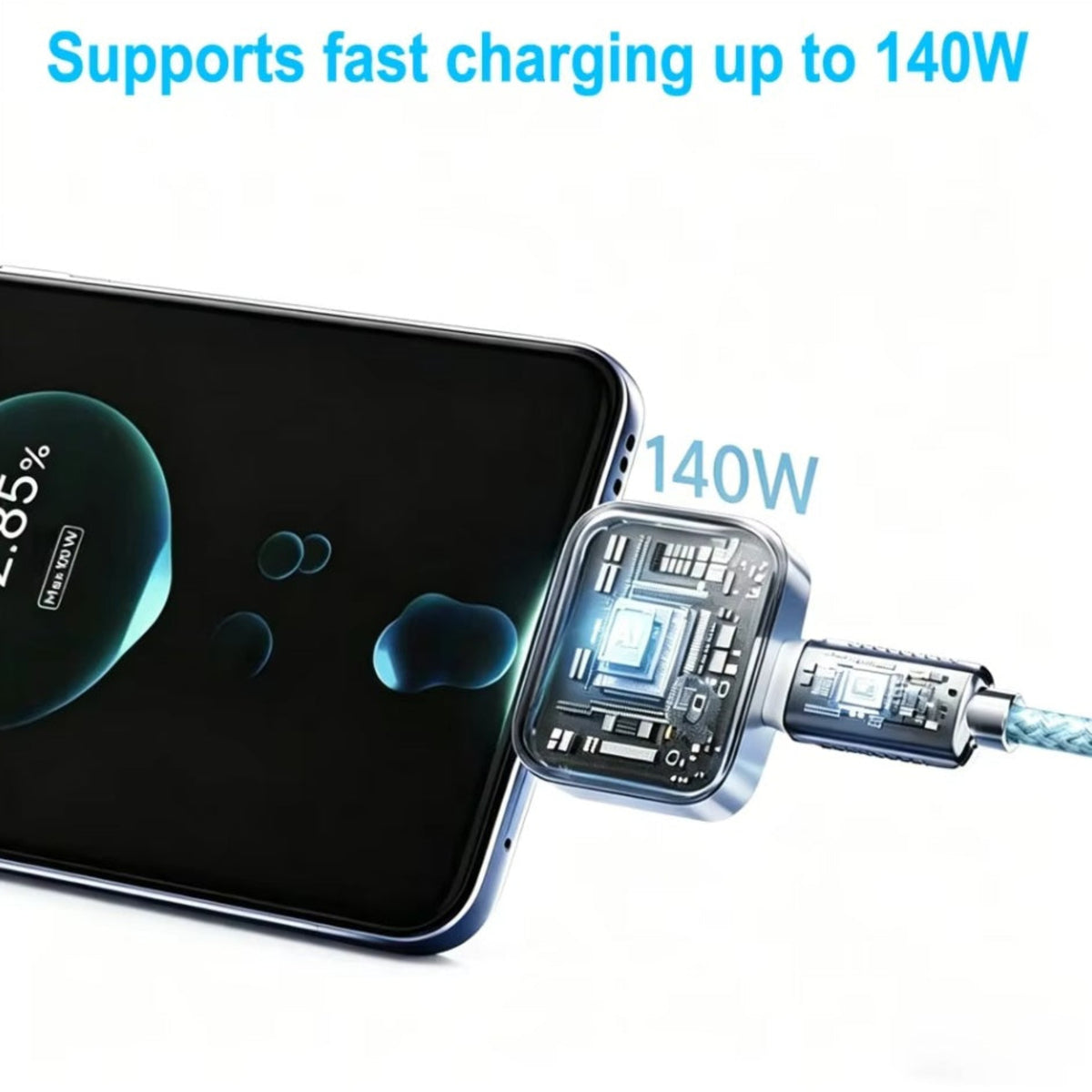 Adaptor Auto Disconnect USB-C KUWAJIA KH-51 pentru Alimentare cu Deconectare Automata si Protectie Baterie, Argintiu