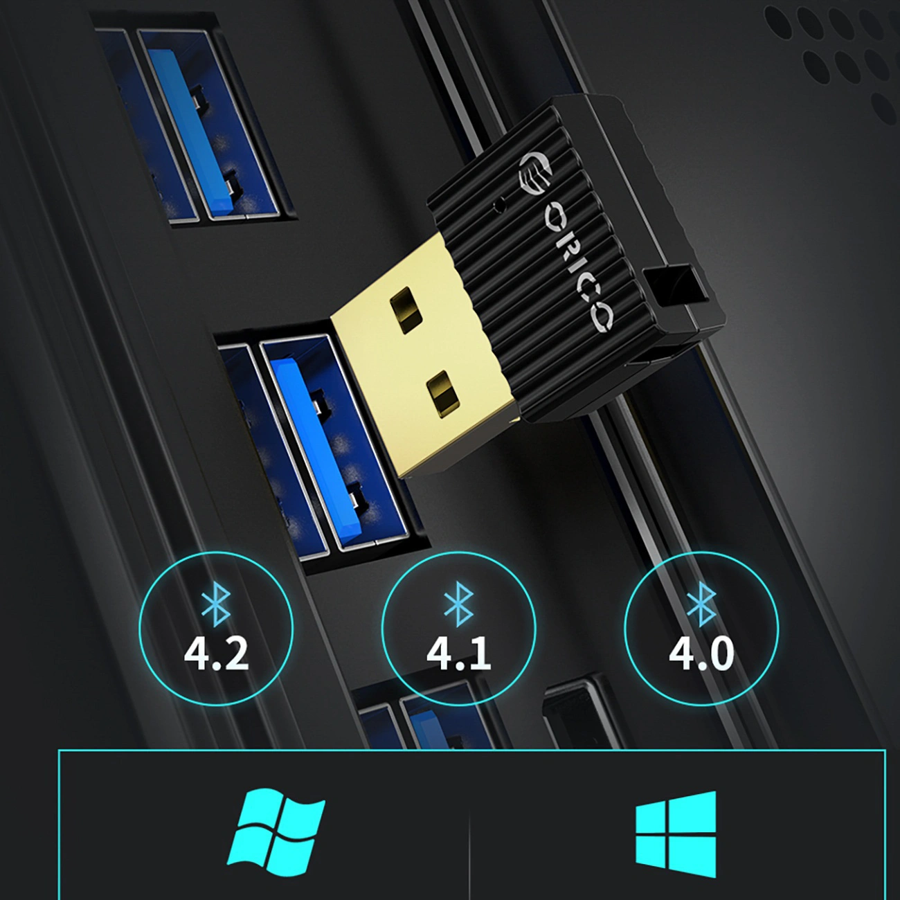 Adaptor Bluetooth USB Orico BTA-508, Negru