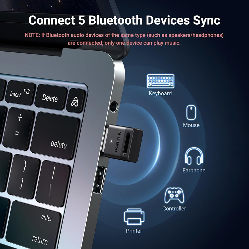 Adaptor Bluetooth USB UGREEN CM591 (35995), Negru
